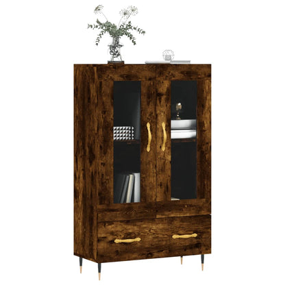 Hoge Kast 69,5X31X115 Cm Bewerkt Hout Gerookt Eikenkleurig