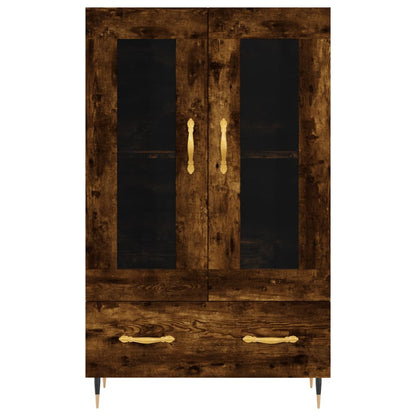 Hoge Kast 69,5X31X115 Cm Bewerkt Hout Gerookt Eikenkleurig
