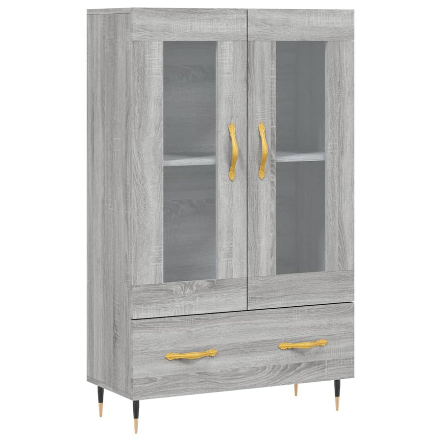 Hoge Kast 69,5X31X115 Cm Bewerkt Hout Grijs Sonoma Eikenkleurig