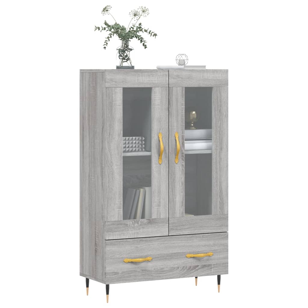Hoge Kast 69,5X31X115 Cm Bewerkt Hout Grijs Sonoma Eikenkleurig
