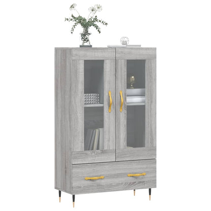 Hoge Kast 69,5X31X115 Cm Bewerkt Hout Grijs Sonoma Eikenkleurig