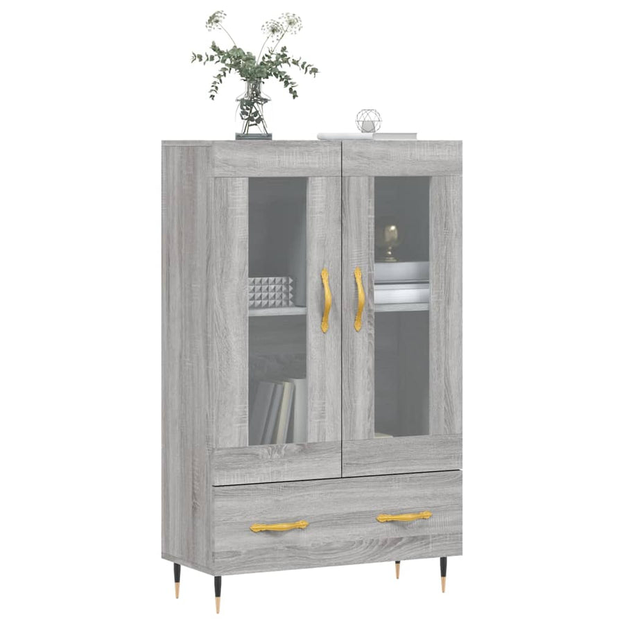 Hoge Kast 69,5X31X115 Cm Bewerkt Hout Grijs Sonoma Eikenkleurig
