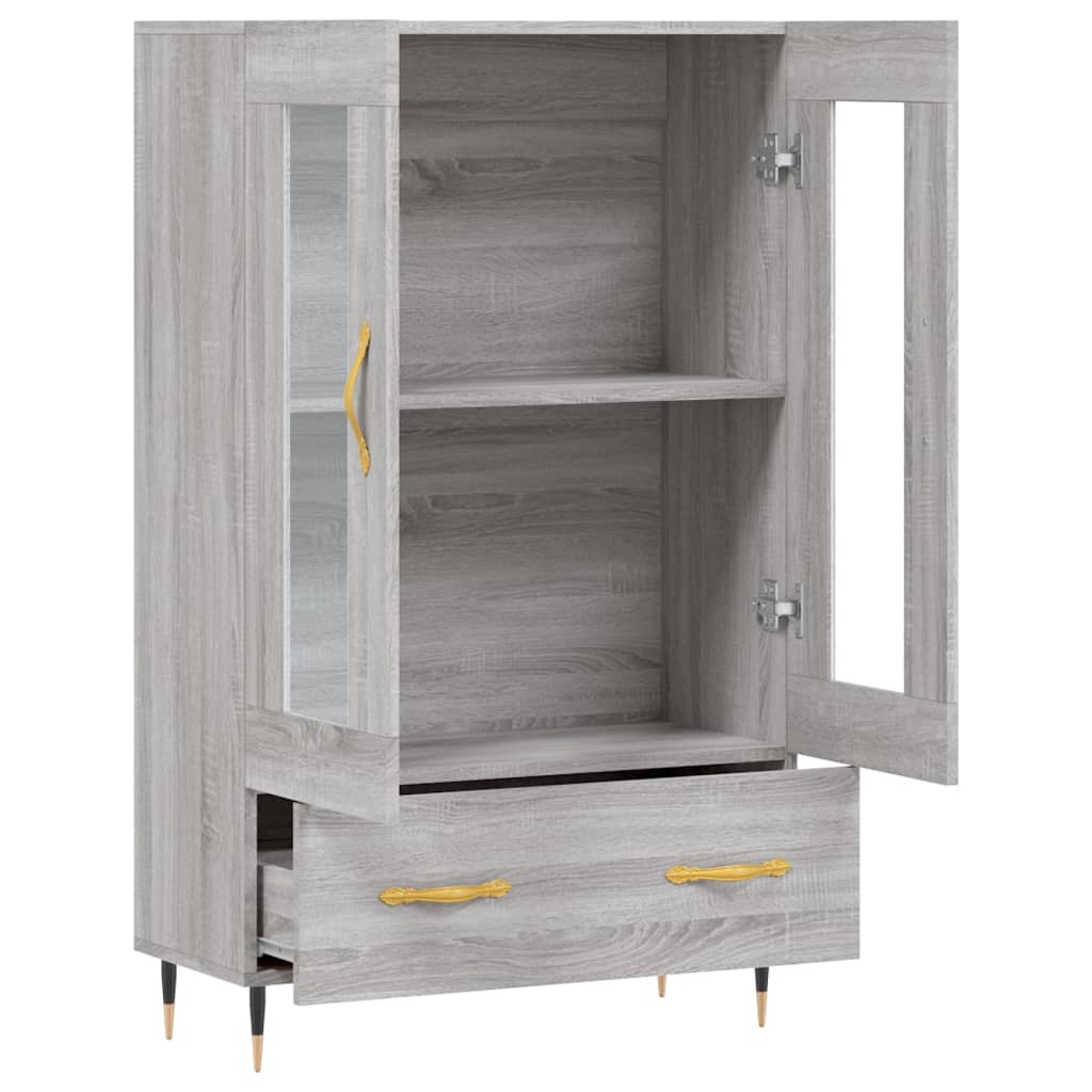 Hoge Kast 69,5X31X115 Cm Bewerkt Hout Grijs Sonoma Eikenkleurig