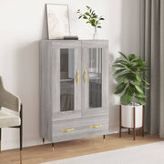 Hoge kast 69,5x31x115 cm bewerkt hout grijs sonoma