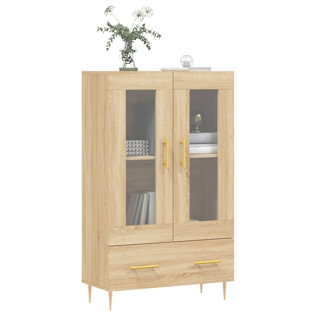 Hoge Kast 69,5X31X115 Cm Bewerkt Hout Kleurig Sonoma eiken