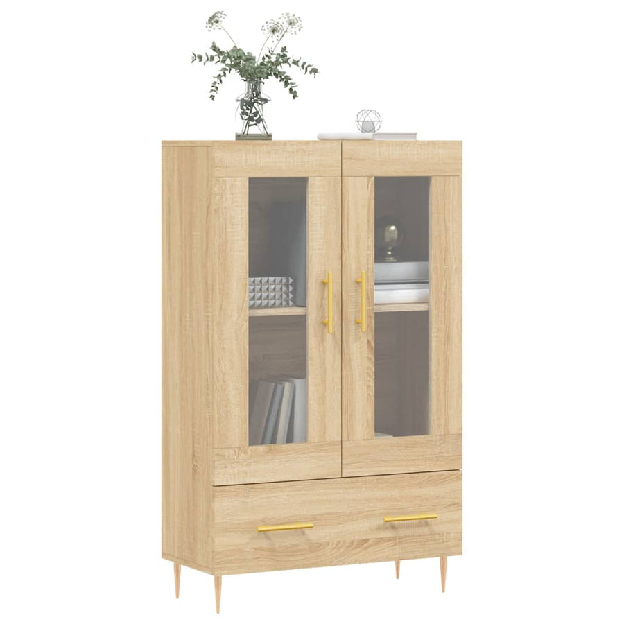 Hoge Kast 69,5X31X115 Cm Bewerkt Hout Kleurig Sonoma eiken