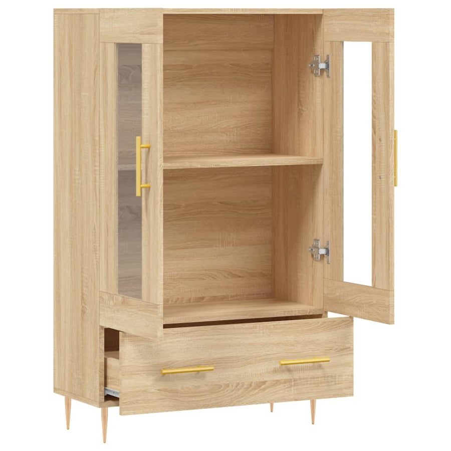 Hoge Kast 69,5X31X115 Cm Bewerkt Hout Kleurig Sonoma eiken