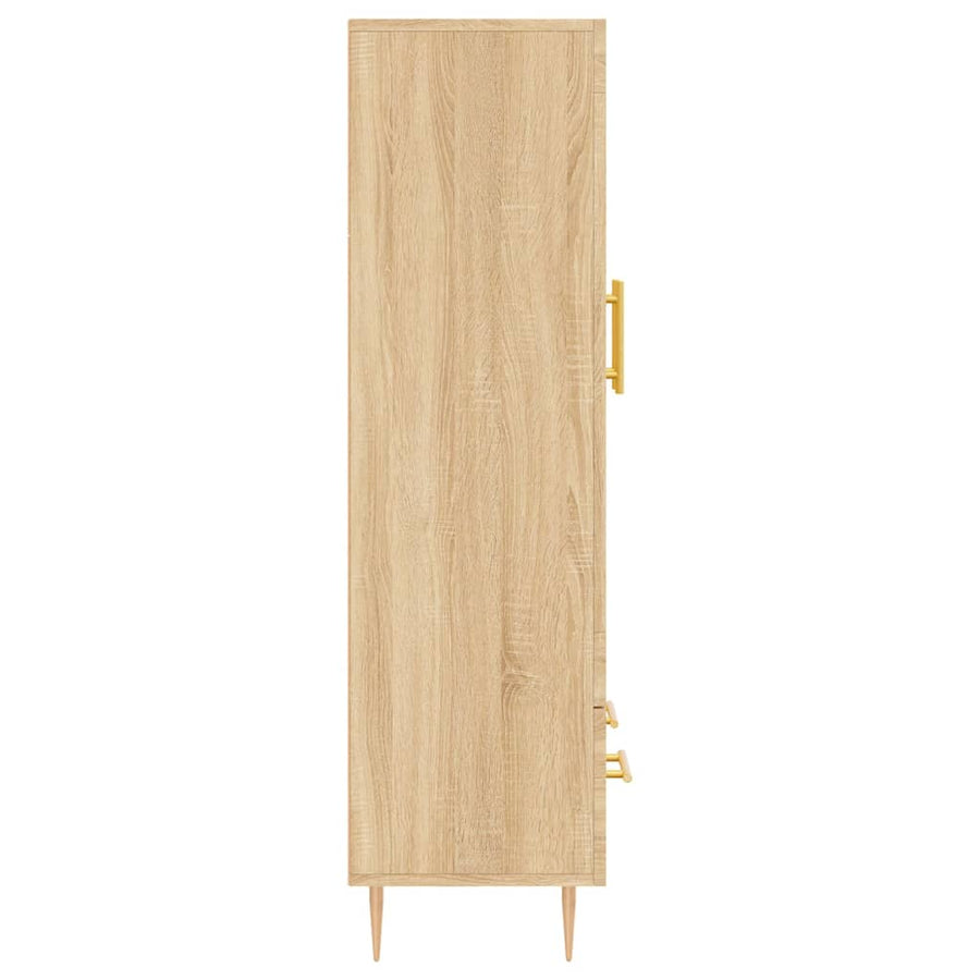 Hoge Kast 69,5X31X115 Cm Bewerkt Hout Kleurig Sonoma eiken