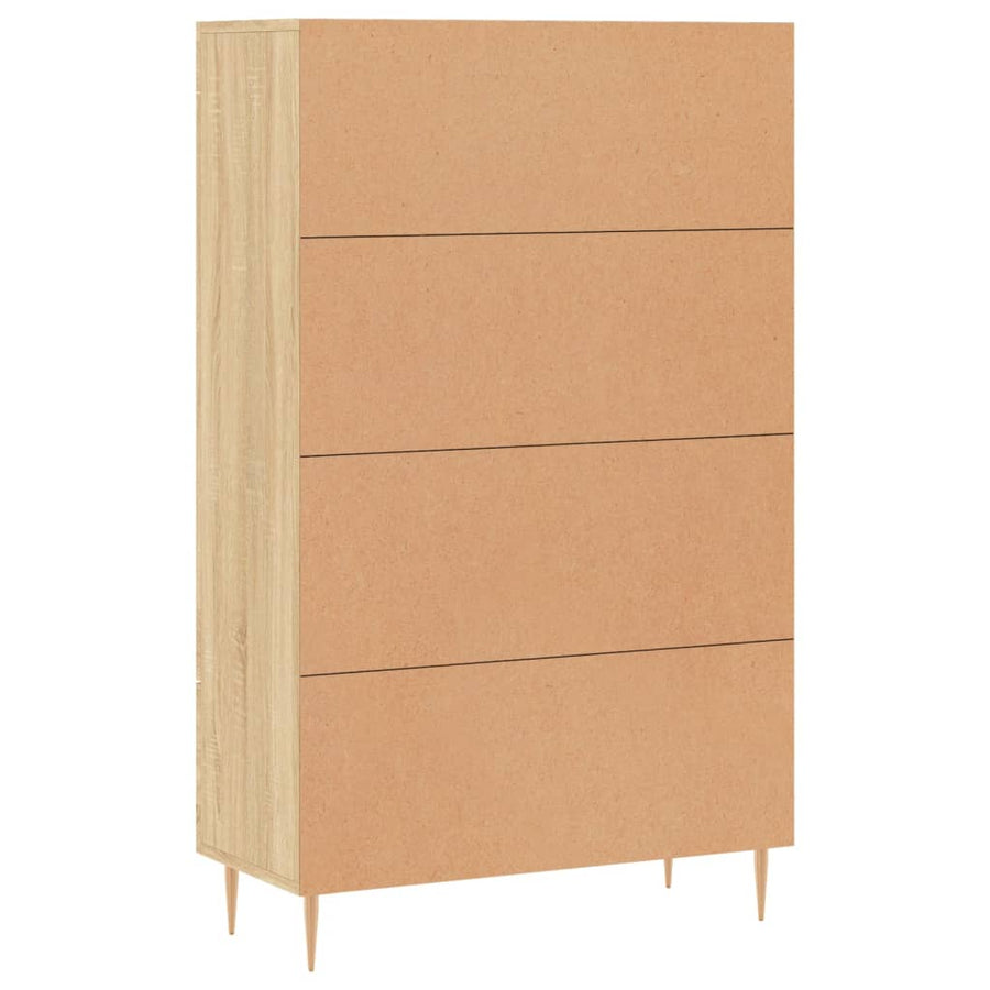 Hoge Kast 69,5X31X115 Cm Bewerkt Hout Kleurig Sonoma eiken