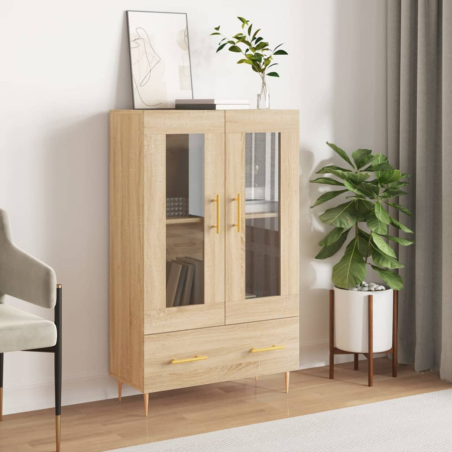 Hoge Kast 69,5X31X115 Cm Bewerkt Hout Kleurig Sonoma eiken