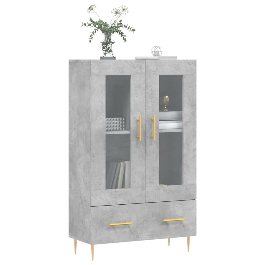 Hoge Kast 69,5X31X115 Cm Bewerkt Hout Betongrijs