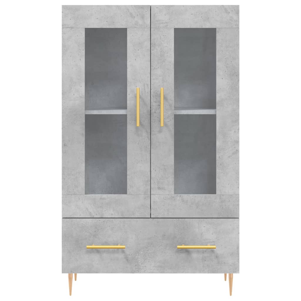 Hoge Kast 69,5X31X115 Cm Bewerkt Hout Betongrijs