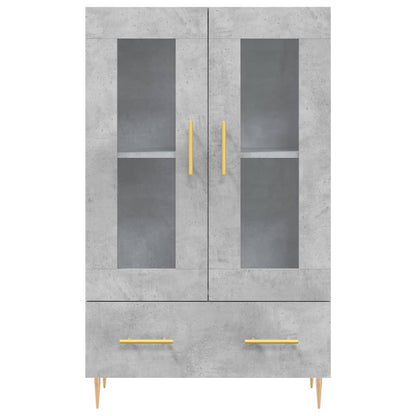 Hoge Kast 69,5X31X115 Cm Bewerkt Hout Betongrijs