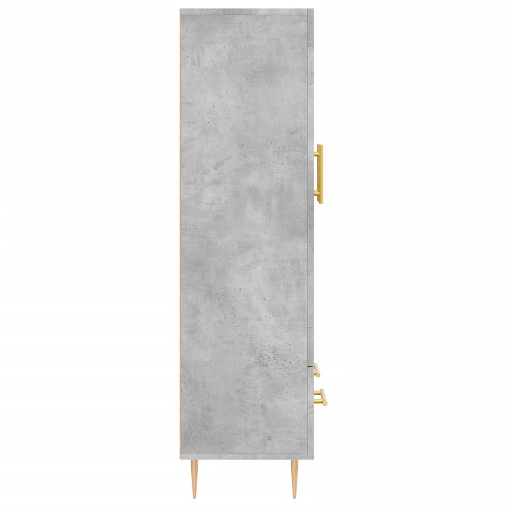 Hoge Kast 69,5X31X115 Cm Bewerkt Hout Betongrijs