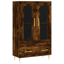 Hoge Kast 69,5X31X115 Cm Bewerkt Hout Kleurig Gerookt eiken