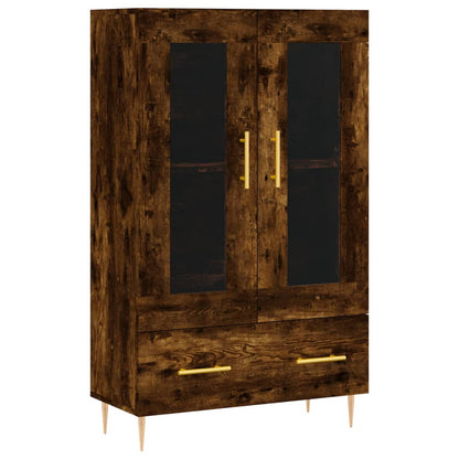 Hoge Kast 69,5X31X115 Cm Bewerkt Hout Kleurig Gerookt eiken