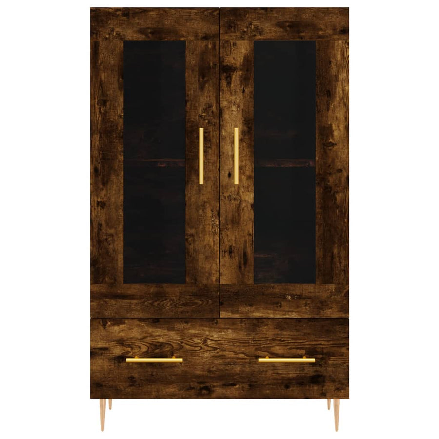 Hoge Kast 69,5X31X115 Cm Bewerkt Hout Kleurig Gerookt eiken