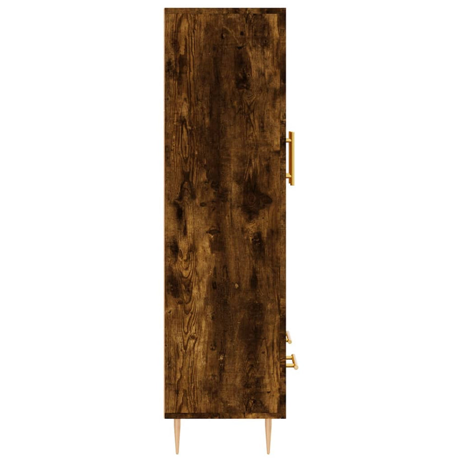 Hoge Kast 69,5X31X115 Cm Bewerkt Hout Kleurig Gerookt eiken