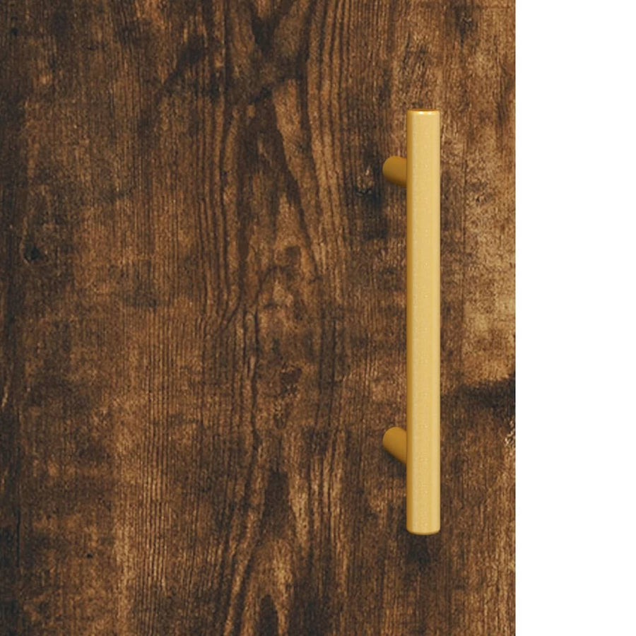 Hoge Kast 69,5X31X115 Cm Bewerkt Hout Kleurig Gerookt eiken