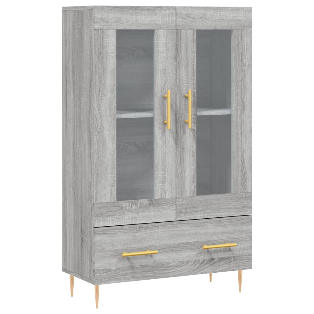 Hoge Kast 69,5X31X115 Cm Bewerkt Hout Grijs Sonoma Eikenkleurig