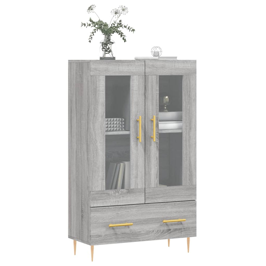 Hoge Kast 69,5X31X115 Cm Bewerkt Hout Grijs Sonoma Eikenkleurig