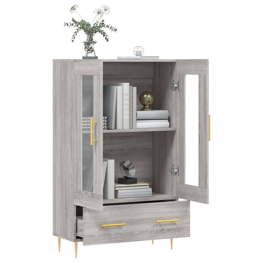 Hoge Kast 69,5X31X115 Cm Bewerkt Hout Grijs Sonoma Eikenkleurig