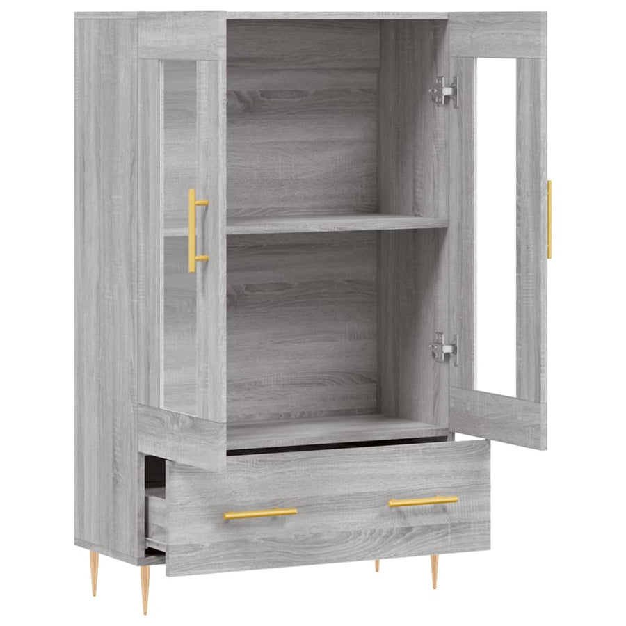 Hoge Kast 69,5X31X115 Cm Bewerkt Hout Grijs Sonoma Eikenkleurig