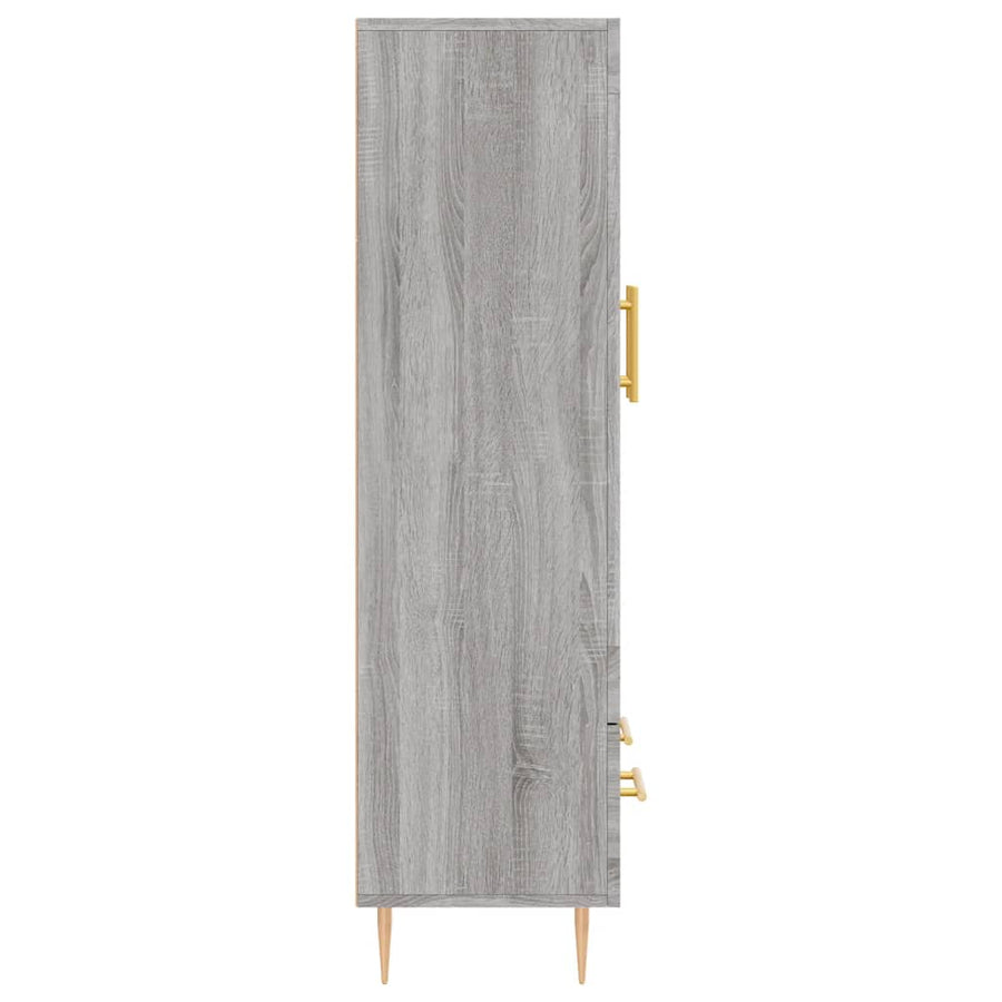 Hoge Kast 69,5X31X115 Cm Bewerkt Hout Grijs Sonoma Eikenkleurig