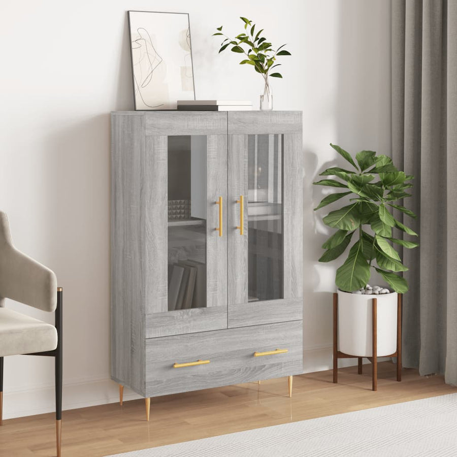 Hoge Kast 69,5X31X115 Cm Bewerkt Hout Grijs Sonoma Eikenkleurig