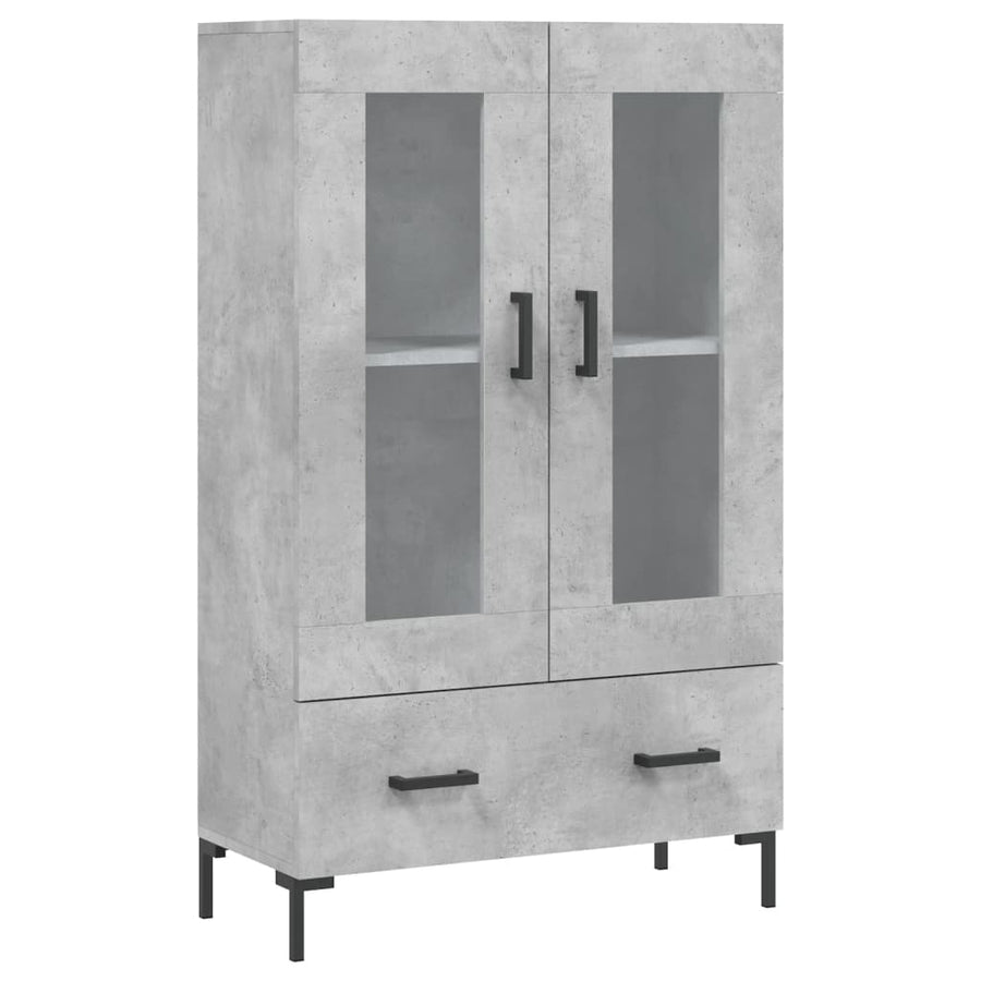Hoge Kast 69,5X31X115 Cm Bewerkt Hout Betongrijs