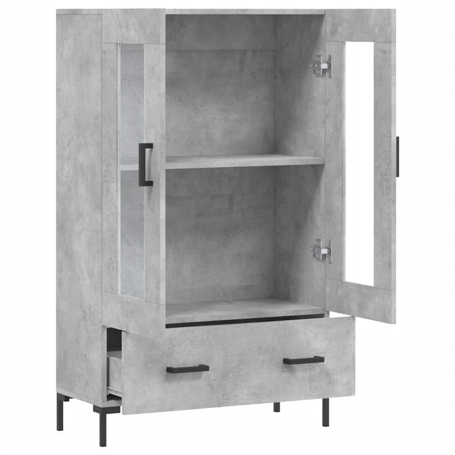 Hoge Kast 69,5X31X115 Cm Bewerkt Hout Betongrijs