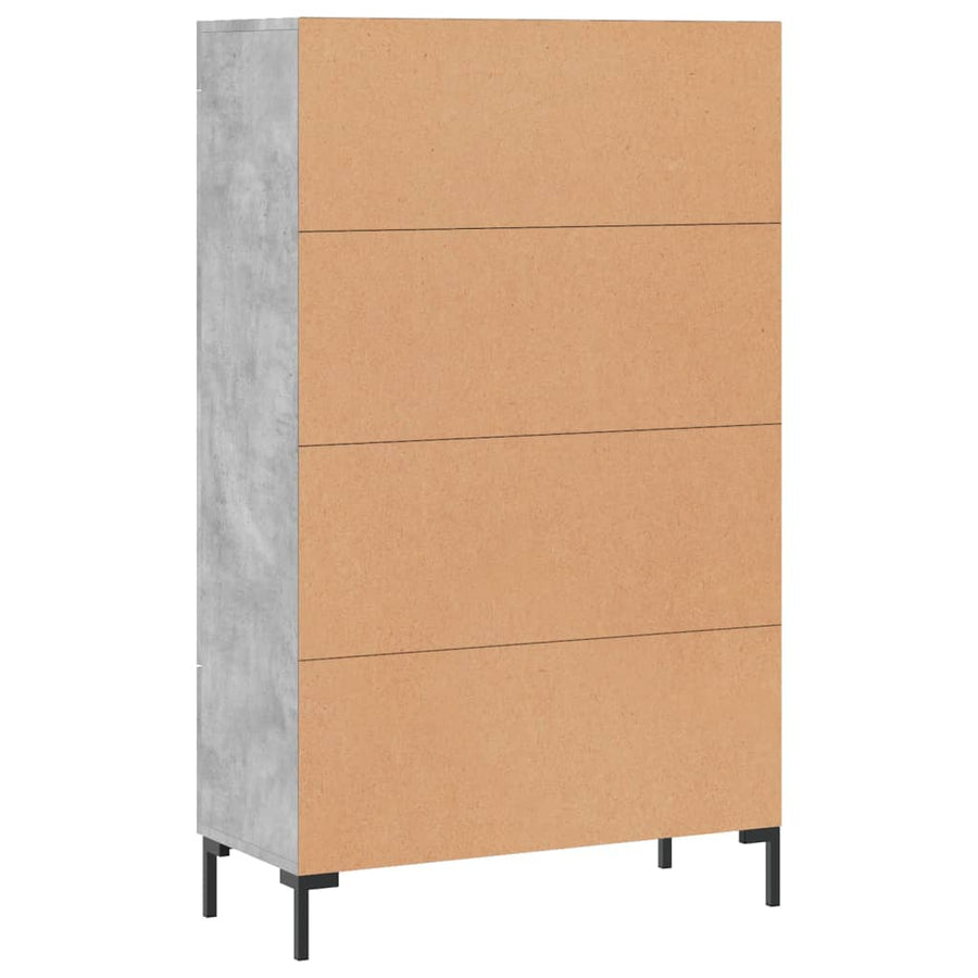 Hoge Kast 69,5X31X115 Cm Bewerkt Hout Betongrijs