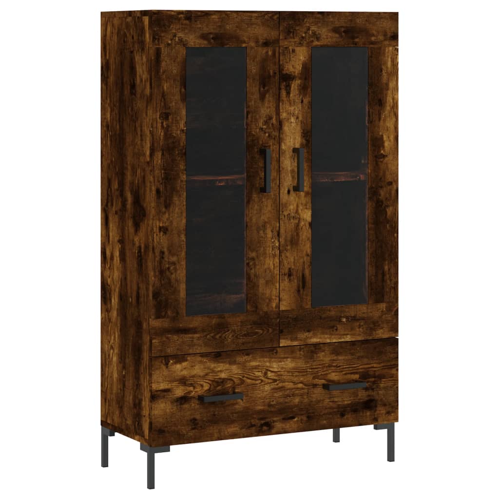 Hoge Kast 69,5X31X115 Cm Bewerkt Hout Gerookt Eikenkleurig