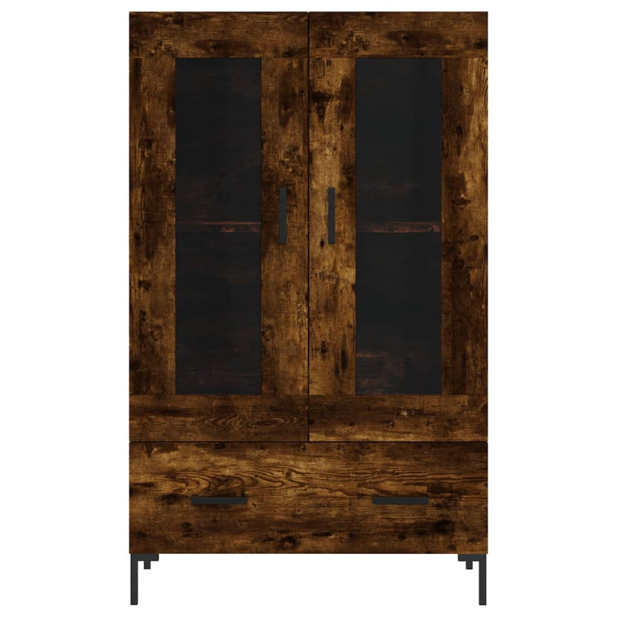 Hoge Kast 69,5X31X115 Cm Bewerkt Hout Gerookt Eikenkleurig