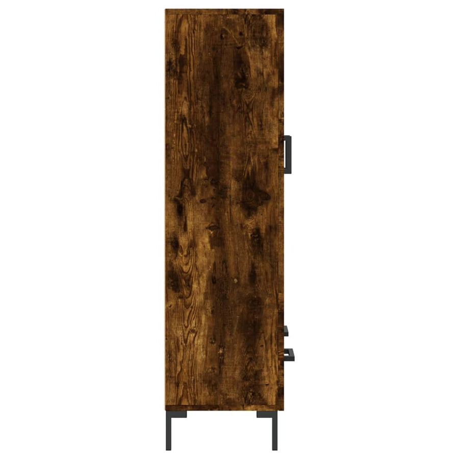 Hoge Kast 69,5X31X115 Cm Bewerkt Hout Gerookt Eikenkleurig