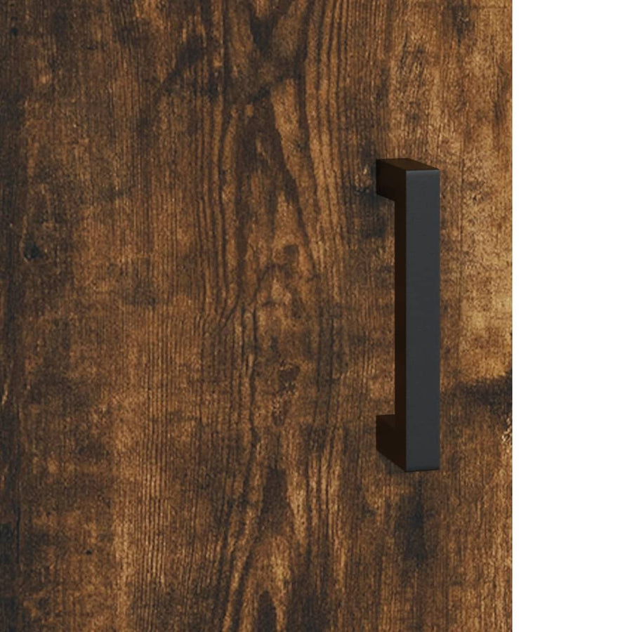 Hoge Kast 69,5X31X115 Cm Bewerkt Hout Gerookt Eikenkleurig
