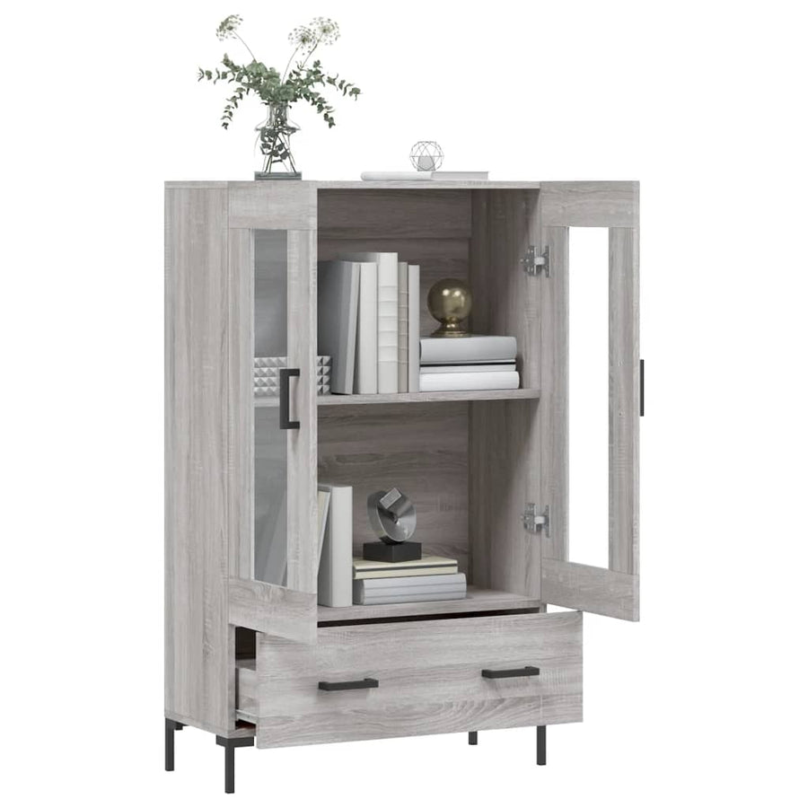 Hoge Kast 69,5X31X115 Cm Bewerkt Hout Grijs Sonoma Eikenkleurig