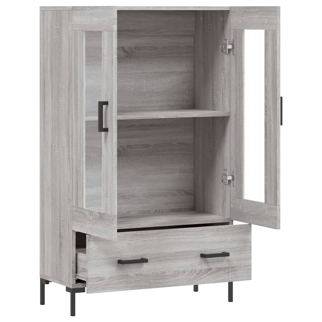 Hoge Kast 69,5X31X115 Cm Bewerkt Hout Grijs Sonoma Eikenkleurig