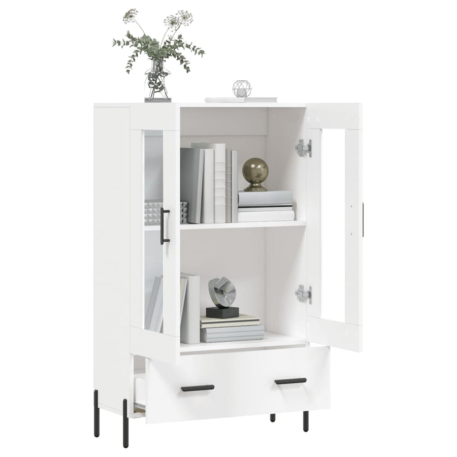 Hoge Kast 69,5X31X115 Cm Bewerkt Hout Wit