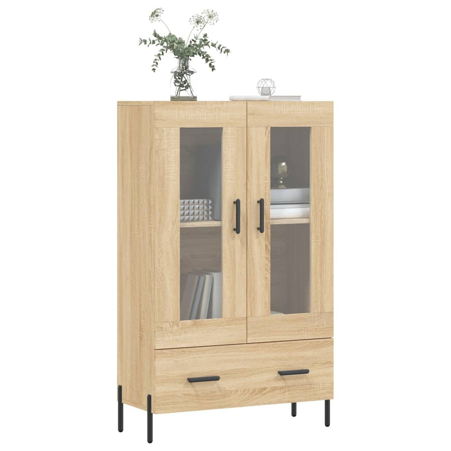 Hoge Kast 69,5X31X115 Cm Bewerkt Hout Kleurig Sonoma eiken
