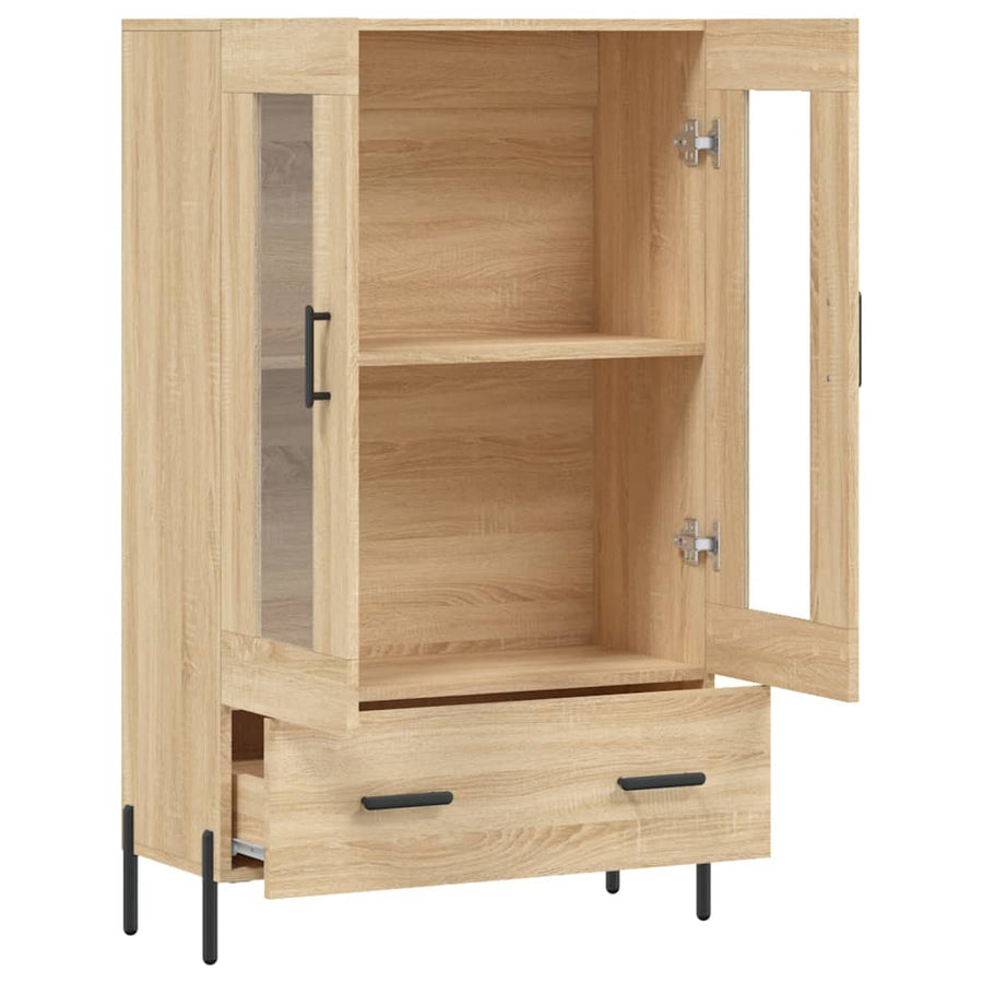 Hoge Kast 69,5X31X115 Cm Bewerkt Hout Kleurig Sonoma eiken