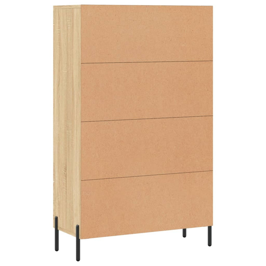 Hoge Kast 69,5X31X115 Cm Bewerkt Hout Kleurig Sonoma eiken