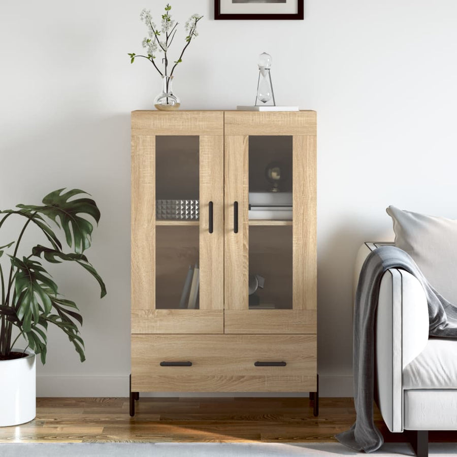 Hoge Kast 69,5X31X115 Cm Bewerkt Hout Kleurig Sonoma eiken