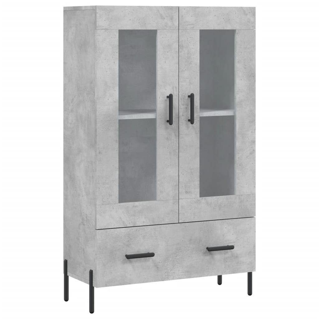 Hoge Kast 69,5X31X115 Cm Bewerkt Hout Betongrijs