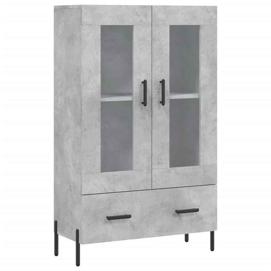 Hoge Kast 69,5X31X115 Cm Bewerkt Hout Betongrijs