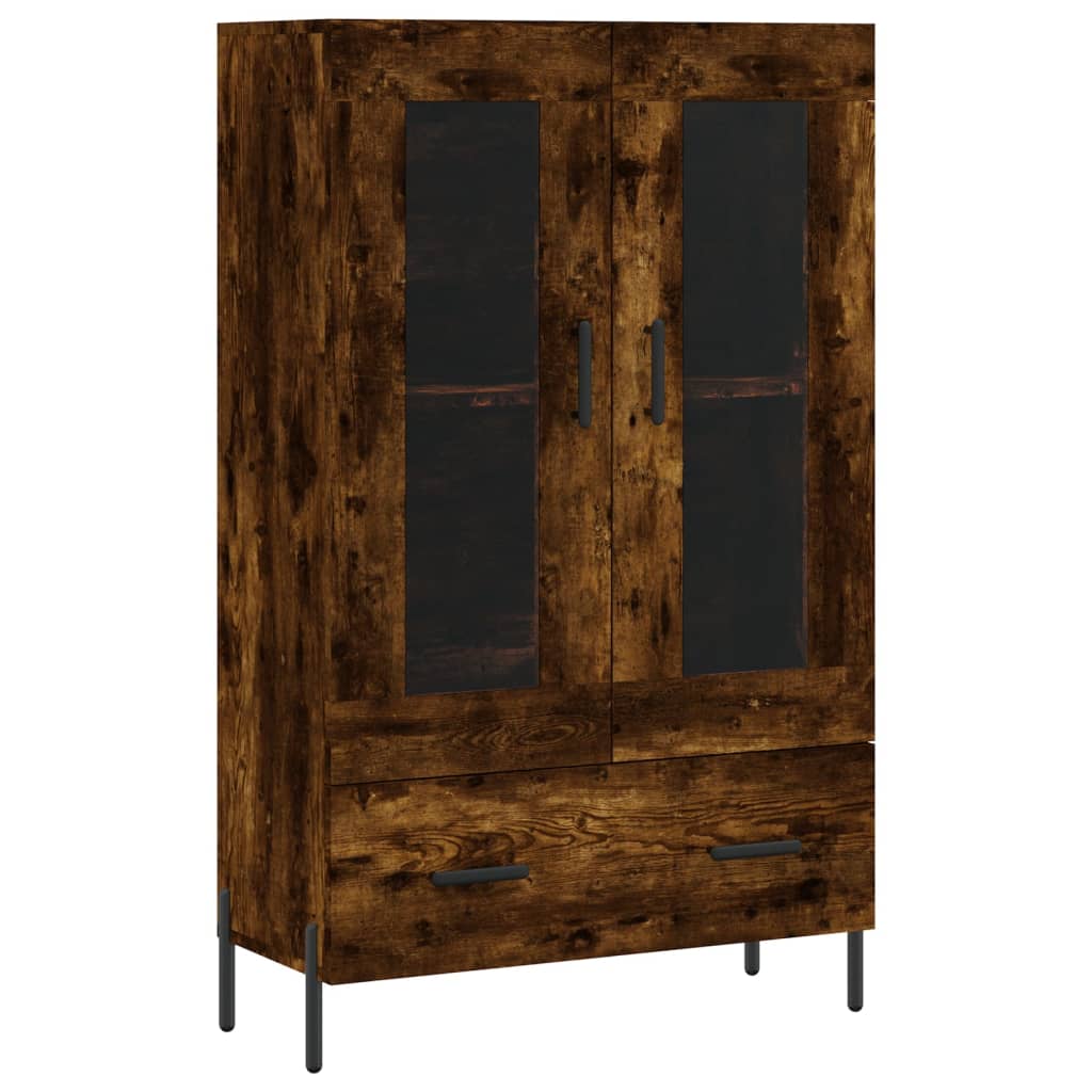 Hoge Kast 69,5X31X115 Cm Bewerkt Hout Gerookt Eikenkleurig