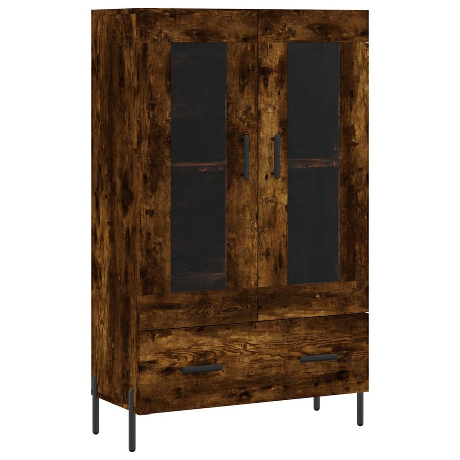 Hoge Kast 69,5X31X115 Cm Bewerkt Hout Gerookt Eikenkleurig