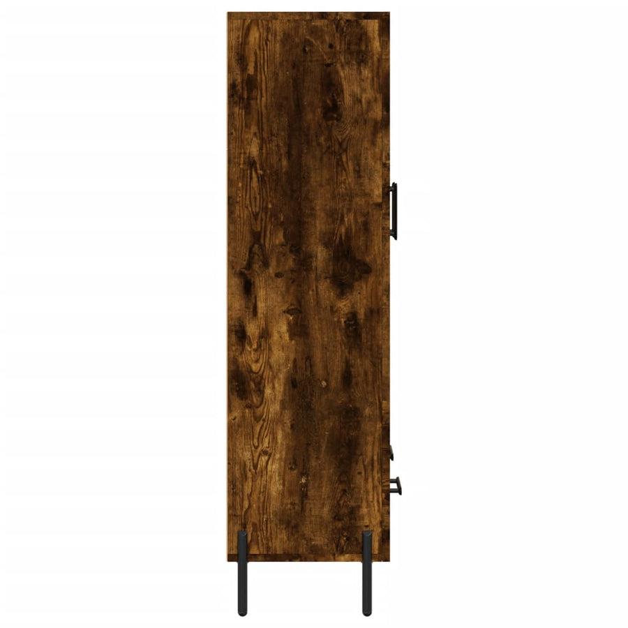 Hoge Kast 69,5X31X115 Cm Bewerkt Hout Gerookt Eikenkleurig