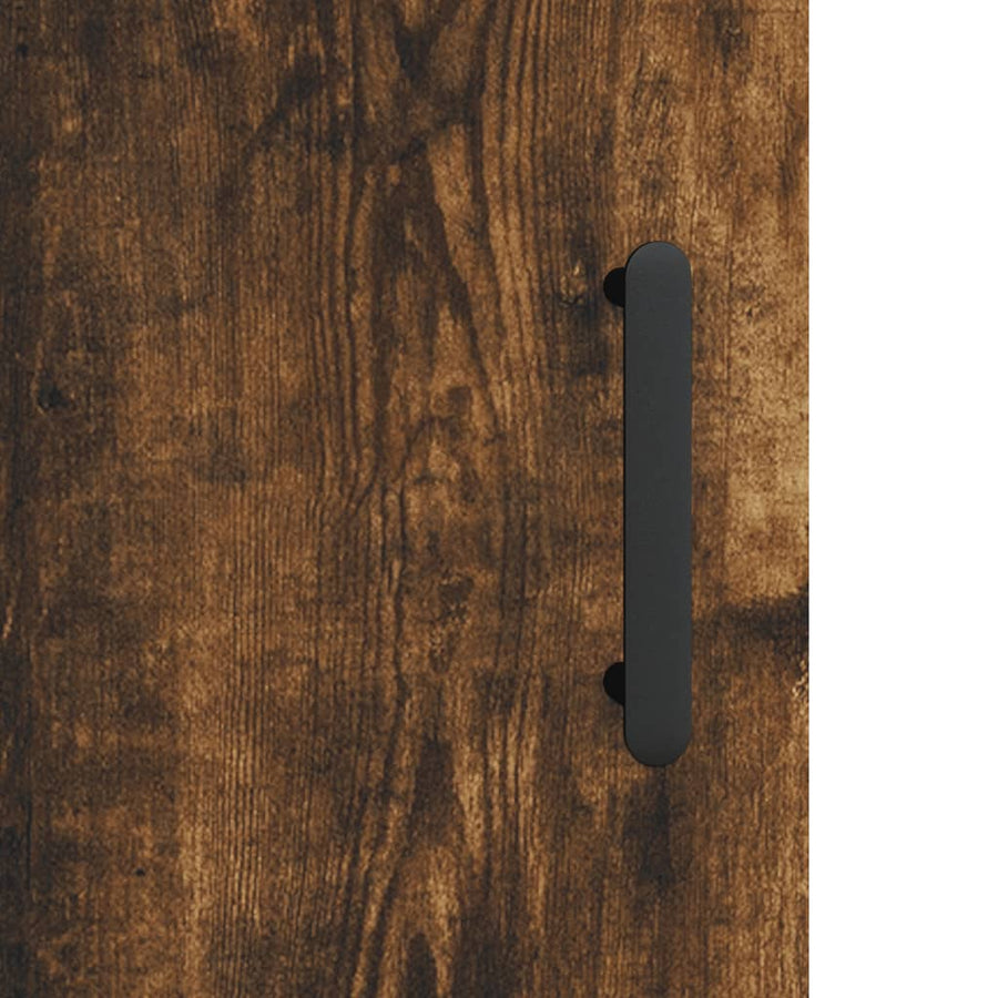 Hoge Kast 69,5X31X115 Cm Bewerkt Hout Gerookt Eikenkleurig