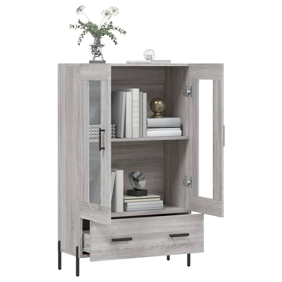 Hoge Kast 69,5X31X115 Cm Bewerkt Hout Grijs Sonoma Eikenkleurig